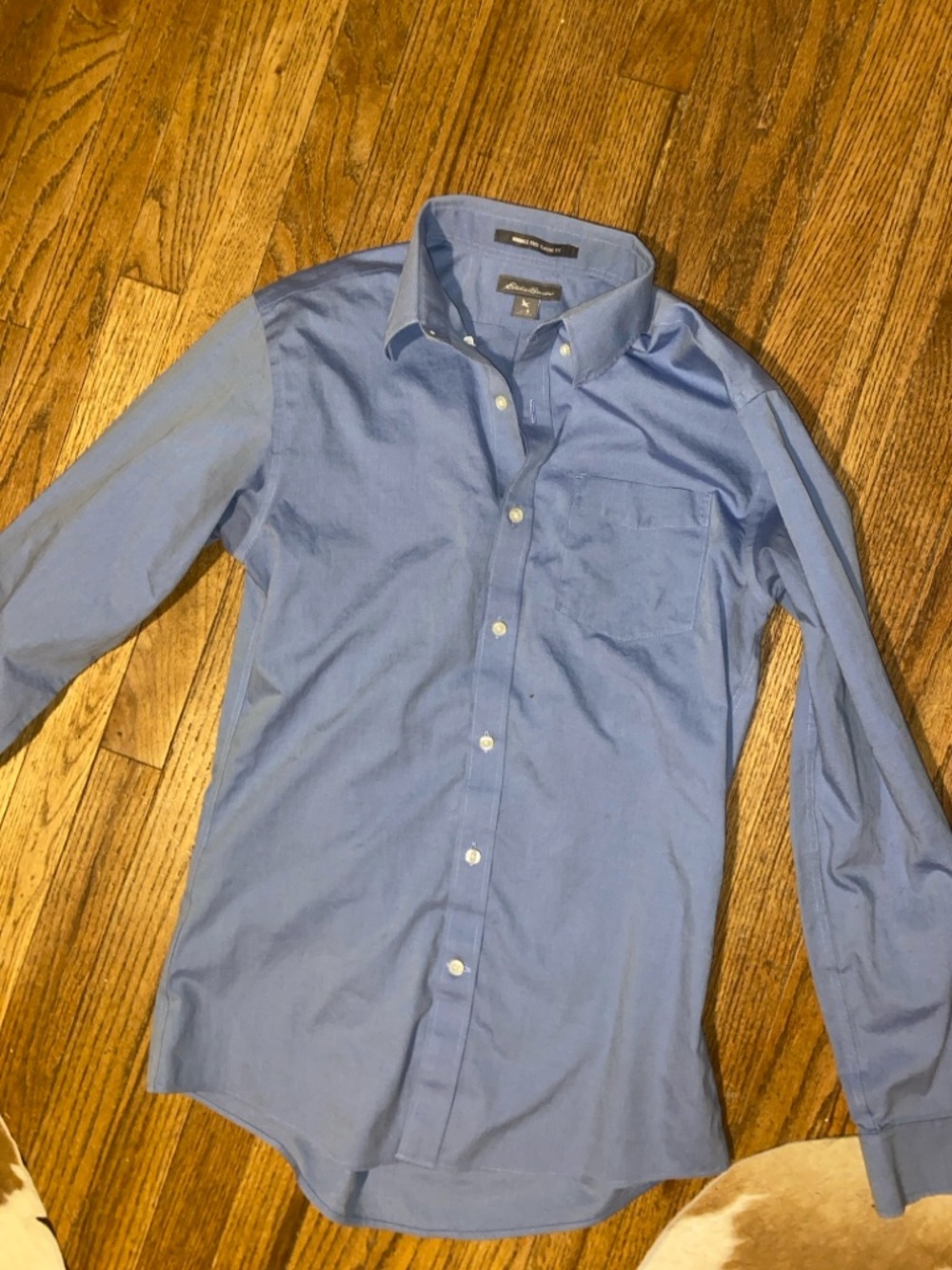 Eddie Bauer Men's Blue Button-Front Dress Shirt